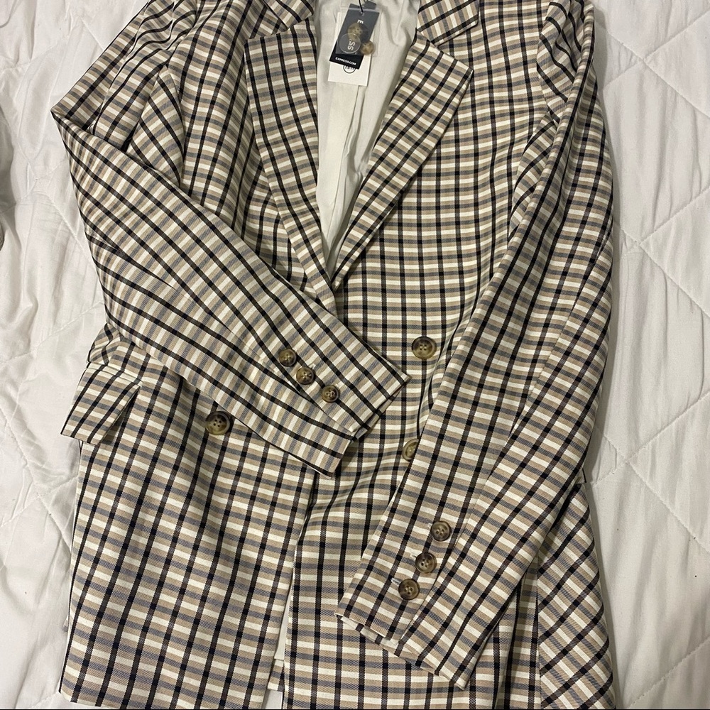 Express X Negin Mirsalehi Plaid Blazer